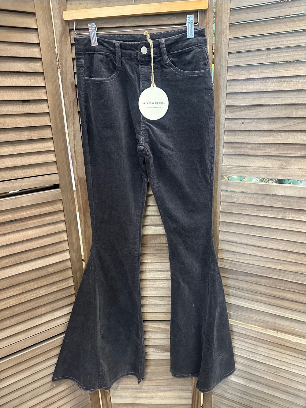 Corduroy Charcoal Bellbottom Jeans